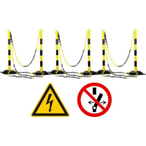 Kstools – Kit de balisage zone de travail pour véhicules électriques – 11 pièces – Chaîne 25m – Panneaux de signalisation inclus (1/2)