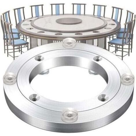 Base De Plateau Tournant Charges Lourdes, XU, 12Cm Roulement De Plateau Tournant, Alliage D'aluminium Roulement De Table, Silencieuse Rotatif À 360°, Pour Table À Manger Mobilier (1/4)