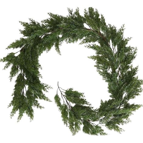 Pin Artificiel Fausse Guirlande Réaliste en Aiguilles Décor Rustique Ferme Guirlandes de Noël en Pin Pour couronne de pin réaliste et fausse, table, mur, intérieur, extérieur, fêtes, hiver, (1/5)