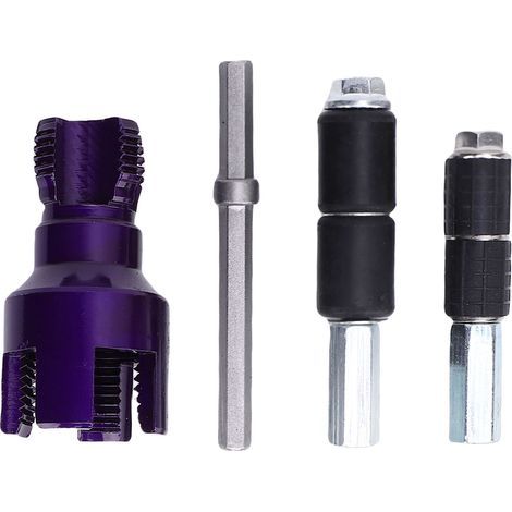 Enfile-tuyau interne et externe G3/4, aiguille d'arrêt d'eau G1/2, outil de coupe de fil en PVC à double fonction pour perceuse électrique (1/5)