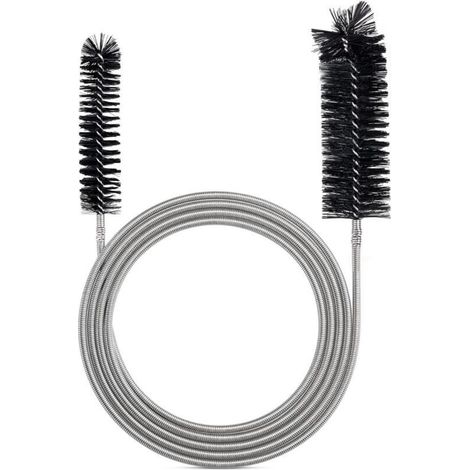 Flexible drain cleaning brush – Black, 40 cm, durable nylon bristles, ideal for sinks, showers and toilets