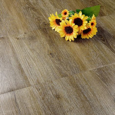 Dalle PVC Adhesive Sol Bois Marron Revetement de Sols Vinyle Lino Sols Adhesif Salle de Bain Salon Marron Rustique Lavable 30×30CM 5 Dalles PVC Adhesive Sol Bois Cuisine Carrelage Intérieur (1/5)