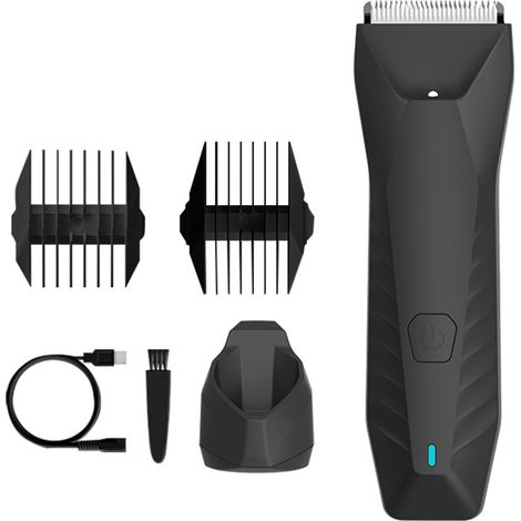 Elektrischer Haarschneider für Herren, Körperpflege-Set, kabelloser und wiederaufladbarer Trimmer, wasserdichter Rasierer mit LED-Licht