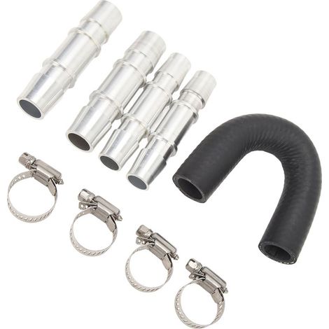 Kit de dérivation du radiateur de chauffage moteur, raccord de tuyau 5/8 po 3/4 po, aluminium, universel pour la plupart des tuyaux de chauffage courants (1/5)