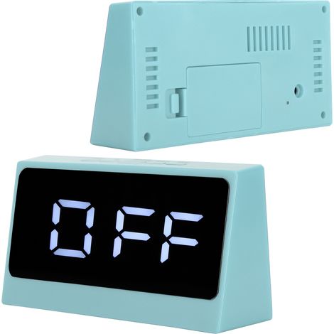 Réveil Miroir Lumineux LED avec Affichage Numérique Grand Écran, Thermomètre et Date, Silencieux (Bleu) (1/5)