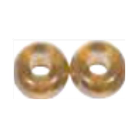 RAYHER - 3 PEZZI - PERLINE IN VETRO CONFORO GRANDE Ø12MM L.5 MM - COLORE CARAMELLO