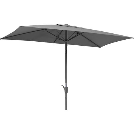 Parasol Tunis, Anthracite, 270 x 150 cm rectangulaire, 742-15, Structure en Acier, Toile en Polyester, 5,8 kg (1/5)