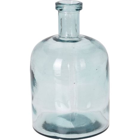 Blumenvase aus recyceltem Glas, Flasche, 24 cm