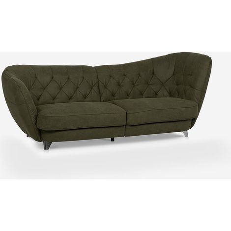 3-Sitzer Sofa modernes Design Kapitoniert Extravaganter Wohnstil Cervinia - Dunkel Grün (1/5)