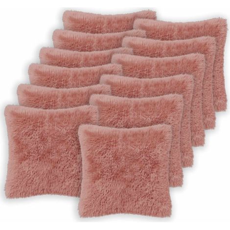 Federa 12 pcs HEERLEN Rosa 40 x 40 cm Fleece PV vidaXL (1/5)