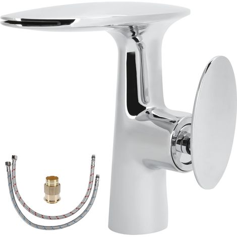 Robinet cascade mélangeur eau chaude/eau froide avec poignée unique pour salle de bain et cuisine (US 9/16) (1/5)