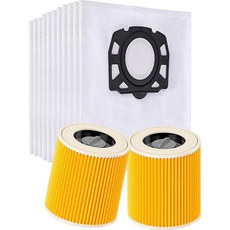 Sacs pour aspirateur TuseRxln - Sacs - Filtration triple couche pour poussières fines 0,3 micron - Lot de 10 - Convient pour la maison, l'atelier et les chantiers (1/5)