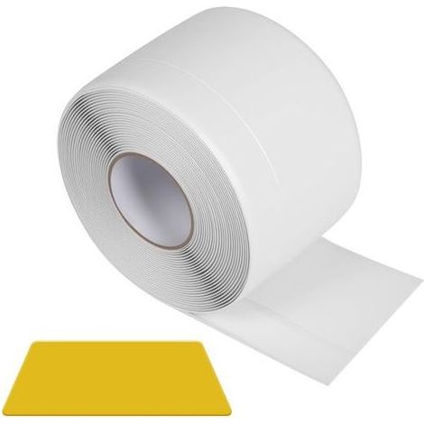 Flexible Self-Adhesive Skirting Board, Flexible PVC Skirting Board 50 mm x 20 mm x 6 m, Suitable for Bathroom Seals, Kitchen Seals, etc. (White) (1/5)