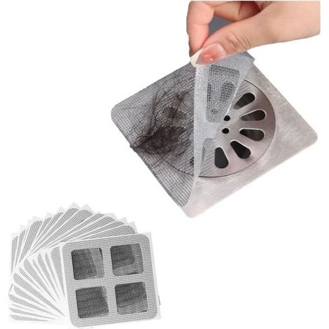 Lot de 50 Autocollants Jetables,Protection De Drain Filtre Evier, Attrape Cheveux Douche pour Canalisations De Douche -yd (1/4)