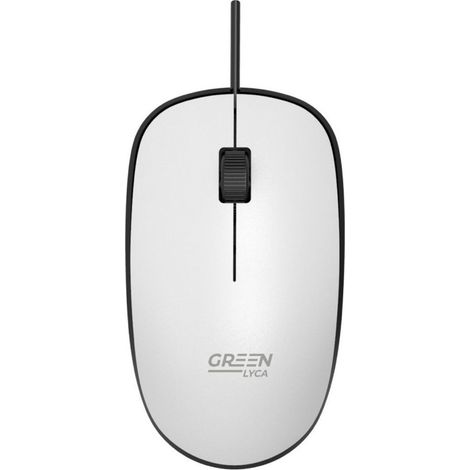 Souris filaire Lyca verte, 1200 DPI, câble de 120 cm, design ergonomique, compatible PC et ordinateur portable, blanche