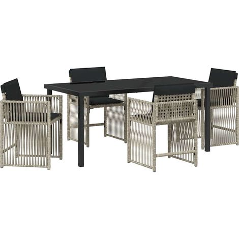 Ensemble de salle à manger pour jardin 5 pcs,Salon de jardin Gris clair CFW93797 (1/5)