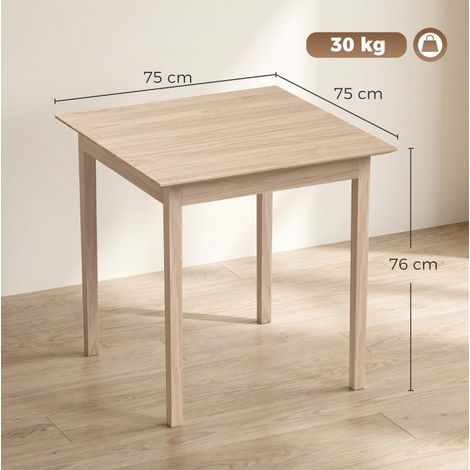 Quadratischer Esstisch 75 x 75 x 76 cm aus Kiefernholz, für 2 Personen, platzsparend – MEUBLIV (1/5)
