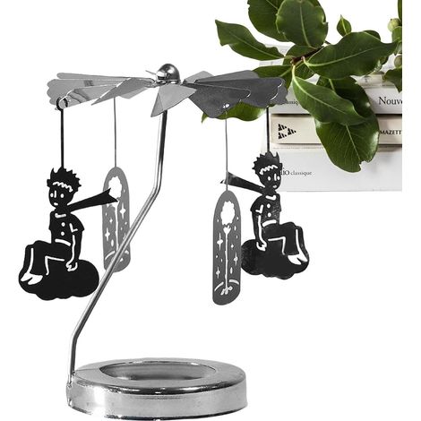 Plateau de bougeoir Rotatif Bougeoir Thermique Rond Lanterne rotative romantique, support de bougie rotatif chauffant pour table créative pour la décoration de la maison, les fê (1/5)