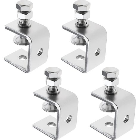 Lot de 4 pinces en forme de C en acier inoxydable 304 avec support de type C - Tigre - Pince de travail du bois pour menuisiers 0-25 mm (1/5)