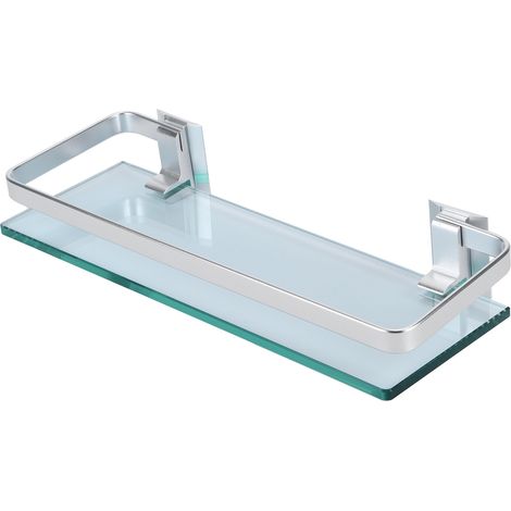 Ablagefläche aus dickem, gehärtetem Glas mit Aluminiumträger für das Badezimmer (1/5)