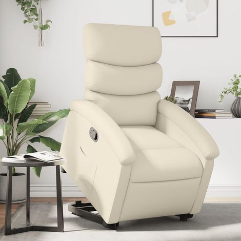 vidaXL Stand up Recliner Chair Cream Faux Leather (1/5)