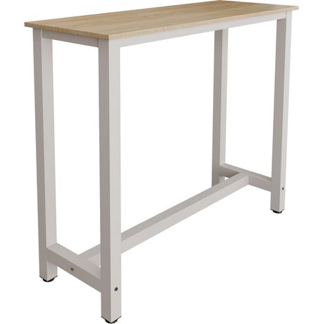 Bartisch Metallbeine 120x100x40cm Bartresen für küche Modell Ani Weiß und Sonoma