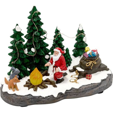 Villaggio natalizio illuminato con falò a 9 led, lunghezza 22,5 cm, alimentato a batterie - Feeric lights & christmas (1/4)