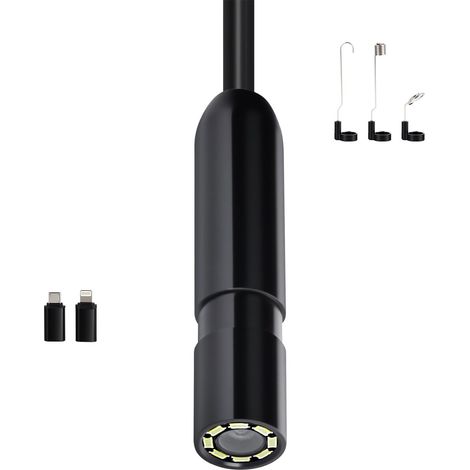 Caméra d'inspection endoscopique 15m, HD 1920P, compatible Android/iOS, 8 LED, zoom 2x, IP67, pour auto et plomberie. (1/5)