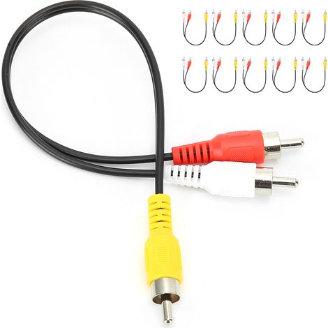 10 Pièces Adaptateur Audio RCA Mâle vers Double RCA Mâle, Connexion Robuste et Durable