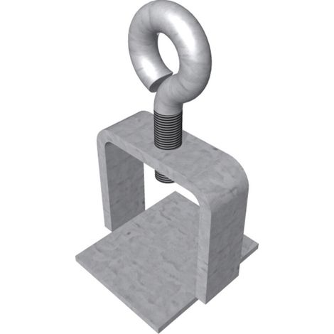 Schake Schilderklemme, verzinkt, ohne Ösen / Haken, für 40 x 40 mm / Ø 42 mm Schaftrohr (1/2)