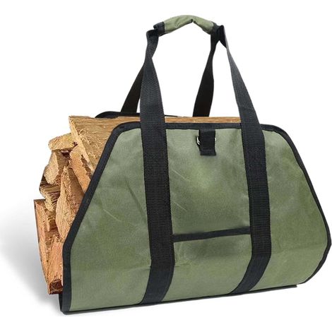 Portable Toile Oxford Sac a Buches, Sac porte Bûches, Sac à Bois de Chauffage Étanche et Pliable, panier bois pour cheminée, Accessoires pour Cheminée, Idéal pour Poêles à Bois, Camping, Plage (1/5)