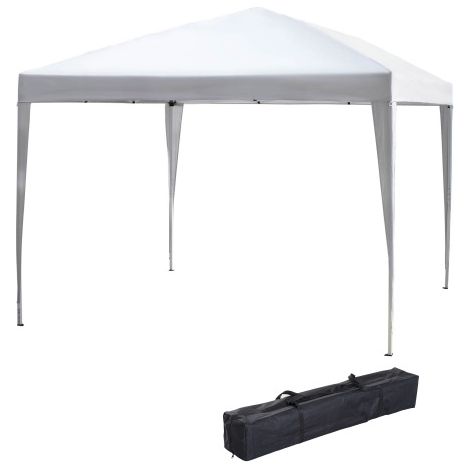 Pavillon 2,95x2,95m Pop-Up Faltpavillon mit UV-Schutz, faltbar, Stahl und Oxford-Gewebe, weiß für Gartenpartys und Events 
On-Site