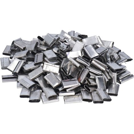 Scellage de feuillardage pour emballage, clips de cerclage en tôle de fer de 1 kg, boucles d'emballage pour feuillard PP (1/5)