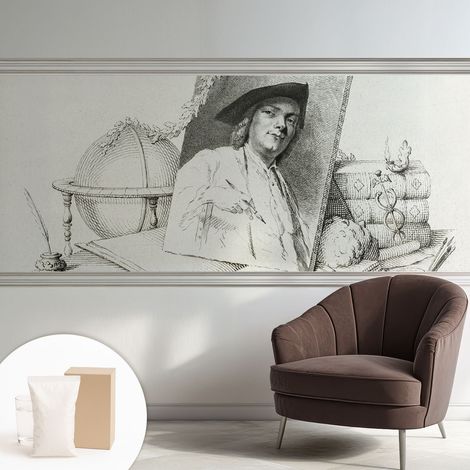 Tapete Vliestapete mit Kleber für Wohnzimmer Schlafzimmer Küche - Wanddekoration Künstlerisches Porträt 250x104 cm (1/5)