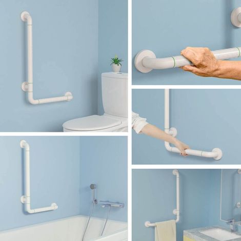 Barra de apoyo antideslizante para ducha para personas mayores, barra de soporte fluorescente para ducha, 60 x 35 cm, asa de seguridad de acero inoxidable para inodoro, baño y bañera. (1/3)
