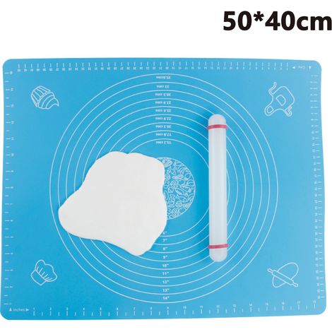 Tapis de cuisson à pâtisserie en silicone épais avec graduations, antiadhésif et antidérapant, pour étaler la pâte. (1/5)