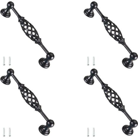 YMYNY 4er-Pack traditionelle Schubladengriffe, Türgriffe aus Metall in Vogelkäfigform, antiker Bogengriff mit Schrauben, Lochabstand 128 mm, für Schubladen, Hoteldekoration (1/5)