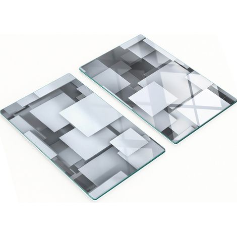 Tableros de vidrio con estampados decorativos, bloques tridimensionales, 2x30x52 cm