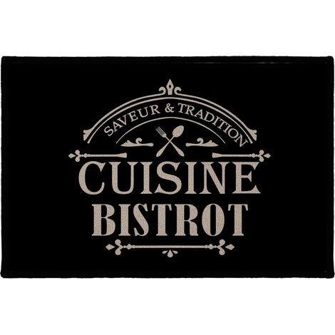 Tapis de Cuisine "Saveur" 40x60cm Noir