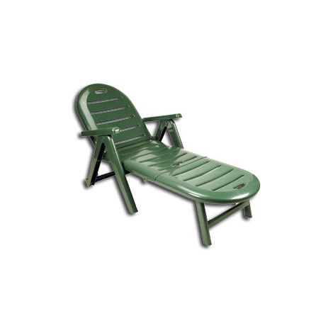 Lettino da spiaggia Cayman 84x74x19 cm senza cuscino verde 42583