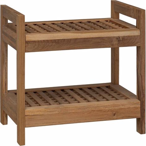 Badregal Natur 45 x 30 x 45 cm Massivholz Teak vidaXL