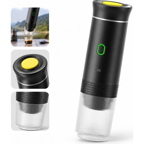 1 Pc Machine a Cafe Portable Charge Rapide 18 W Ecran Digital 80 ml Mini Expresso Pompe 8.35 x 8.35 x 24.55 cm Voyage Bureau Maison (1/5)