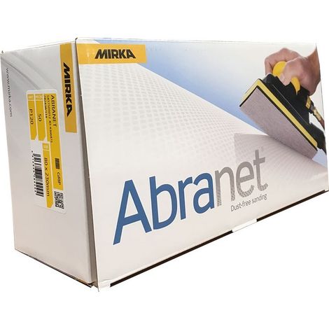 Mirka – Bande abrasive en filet 80x230 mm – Grain P180 – 50 pces – Ponçage sans poussière pour bois, mastic, peinture, plastique