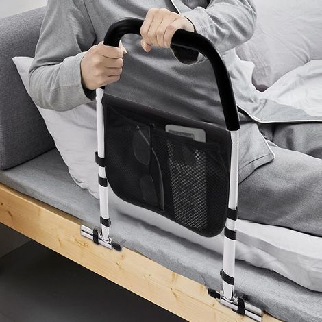 Senioren Aufstehen am Bett, Höhenverstellbar 50-58 cm, Klappbarer Design Hilfszaun, geeignet für Senioren, Schwangere und Patienten