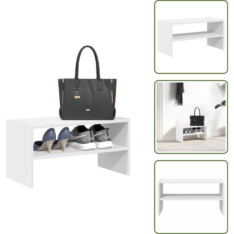 vidaXL Schuhregal Stapelbar Weiß 60x30x30,5 cm (1/5)