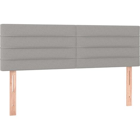 Cabecero accesorio para dormir mueble de dormitorio 2 piezas 72 x 5 x 78/88 cm tela gris claro TDL0206432