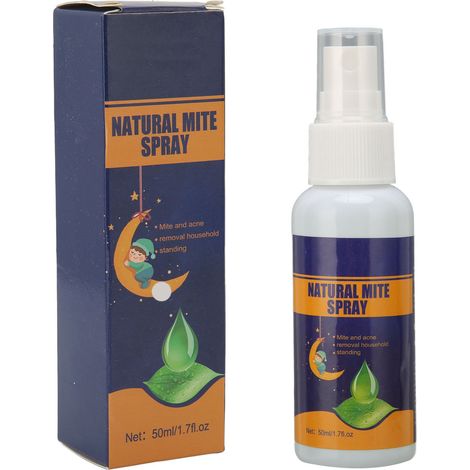 Pulvérisateur anti-acariens 50ml extrait naturel de plantes, élimination 99 % des acariens et punaises de lit pour oreiller, couverture et literie (1/5)