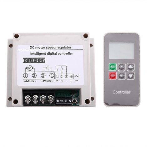 Contrôleur de vitesse pour moteur à balais CC 10-55 V 30 A avec affichage de la tension et du courant, module de télécommande pour bricolage (1/5)