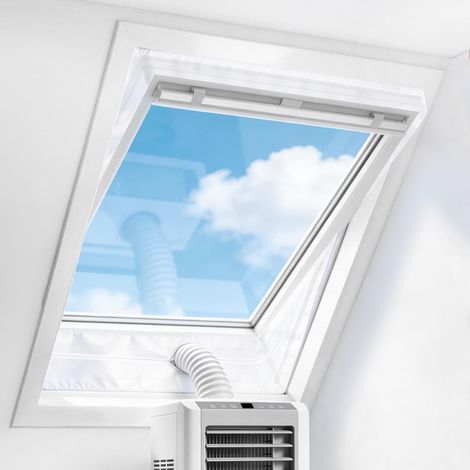 Joint de fenêtre pour climatiseurs mobiles, Hot Air Stop à fixer pour Fenêtre à Pivot Central, pour un tour de fenêtre maximum de 380 cm, 2 x 190 cm