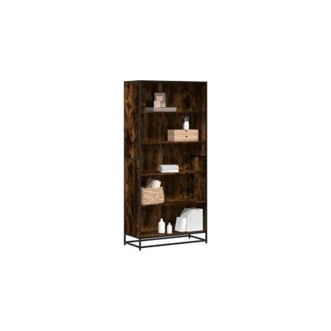 Bibliothèque chêne fumé 80,5x35x170,5 bois d'ingénierie (1/5)
